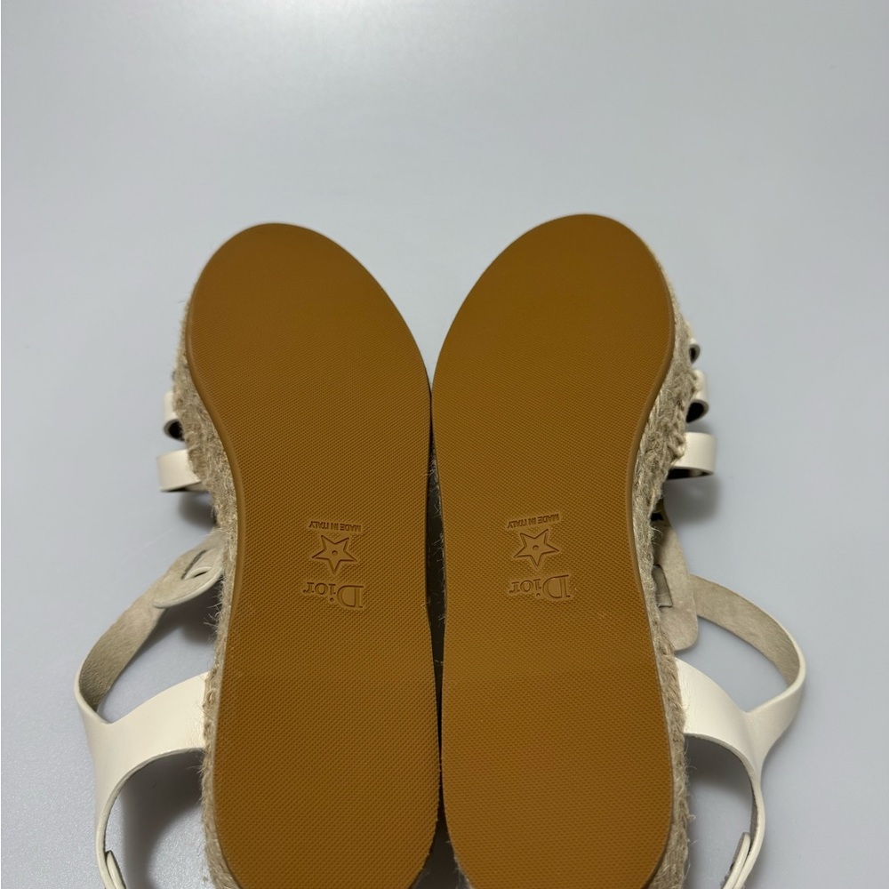 Dior Dioriviera Marine Espadrilles Sandals Leather White Women’s EU 41/US 11 - Picture 7 of 7